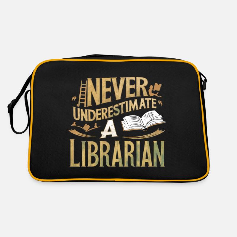 Unterschätze niemals einen Bibliothekar Retro Tasche
