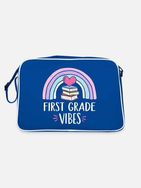 First Grade Vibes - Retro Bag - blue/white - Back