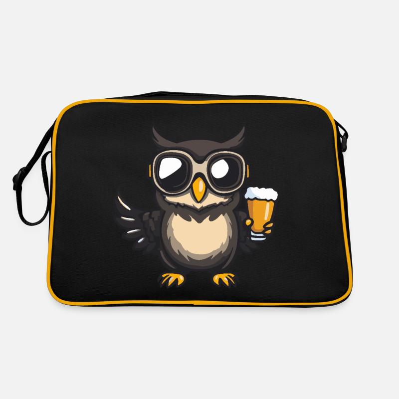 Eule Apres Ski Bier Retro Tasche