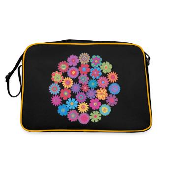 Flower Circle - Retro Bag - black/gold - Back