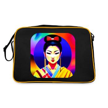Geisha dans un style rétro - Sac Retro - noir/or - Dos