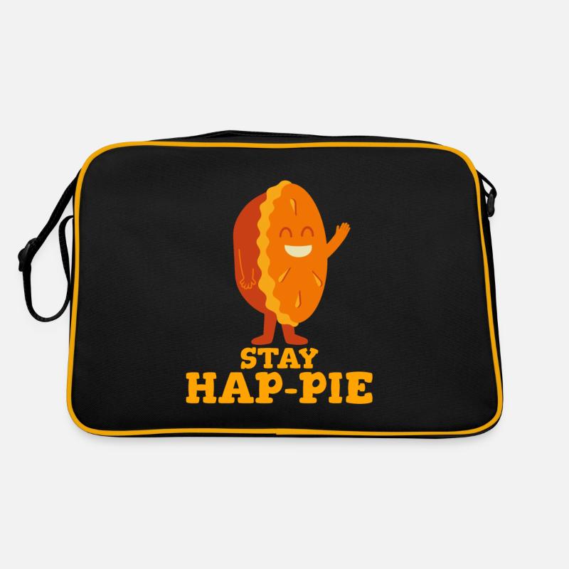 Stay Hap-Pie: A Slice of Joy - Retro Bag - black/gold