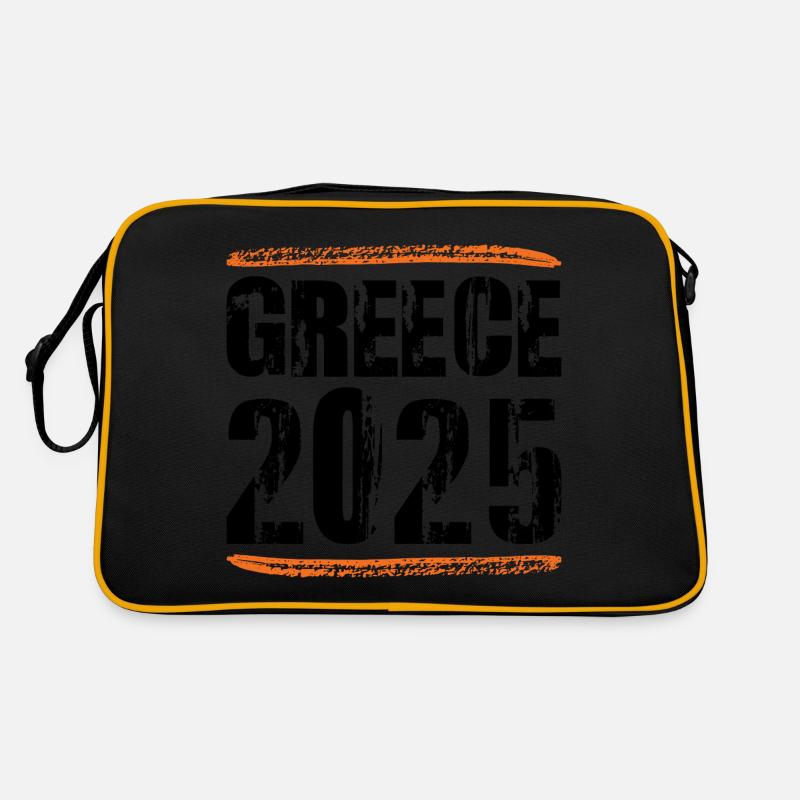 Greece 2025 Spruch - Retro Tasche - Schwarz/Gold