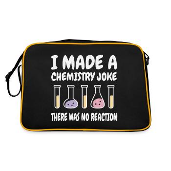 Chemie Scherz, Es gab keine Reaktion - Retro Tasche - Schwarz/Gold - Hinten