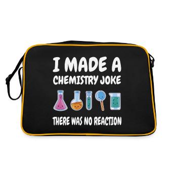 Chemie Scherz, Es gab keine Reaktion - Retro Tasche - Schwarz/Gold - Hinten