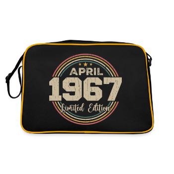 Avril 1967 Cadeau D'anniversaire Avril 1967 Retro - Sac Retro - noir/or - Dos