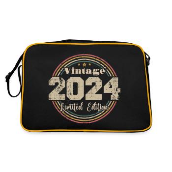 2024 Anniversaire Vintage Rétro Né En - 2024 - Sac Retro - noir/or - Dos
