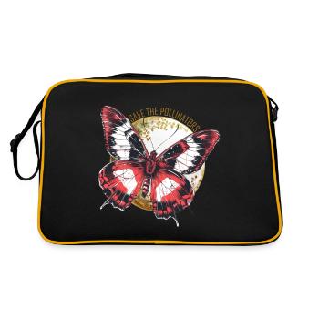 Save the Pollinators - Red Butterfly - Retro Bag - black/gold - Back