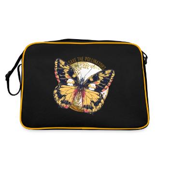 Save the Pollinators - Yellow Butterfly - Retro Bag - black/gold - Back