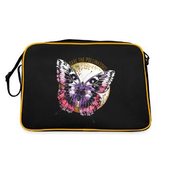 Save the Pollinators - Violet Butterfly - Retro Bag - black/gold - Back