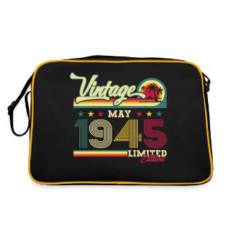 Original June 1945 Vintage 1945 Birthday 1945 - Retro Bag - black/gold - Back