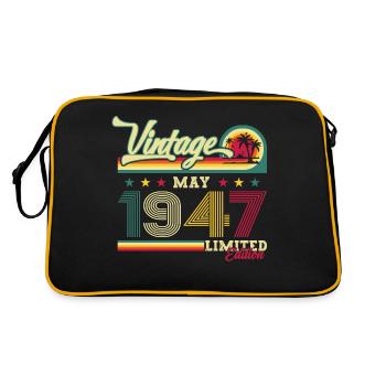 Original June 1947 Vintage 1947 Birthday 1947 - Retro Bag - black/gold - Back