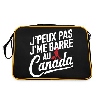 Ich kann nicht, ich gehe nach Kanada - Retro Tasche - Schwarz/Gold - Hinten