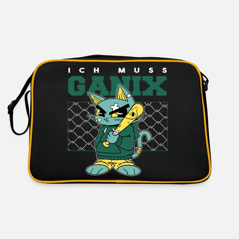 Ich muss ganix! - Gelassener Spruch Retro Tasche