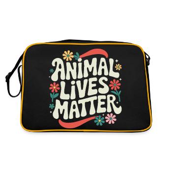 Vegetarian Vegan Veggie Vegetarian - Retro Bag - black/gold - Back