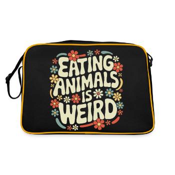 Vegetarian Vegan Veggie Vegetarian - Retro Bag - black/gold - Back
