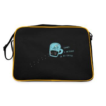 Ups ein Einhorn in meiner Tasse - Retro Tasche - Schwarz/Gold - Hinten