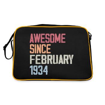 Februar 1934, 90. Jahrestag 1934 Februar 90 Jahre - Retro Tasche - Schwarz/Gold - Hinten