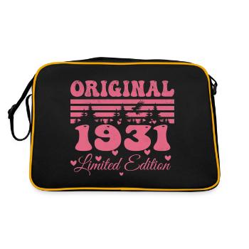 Cadeau 93e Anniversaire 1931 Femme | Né en 1931 - Sac Retro - noir/or - Dos