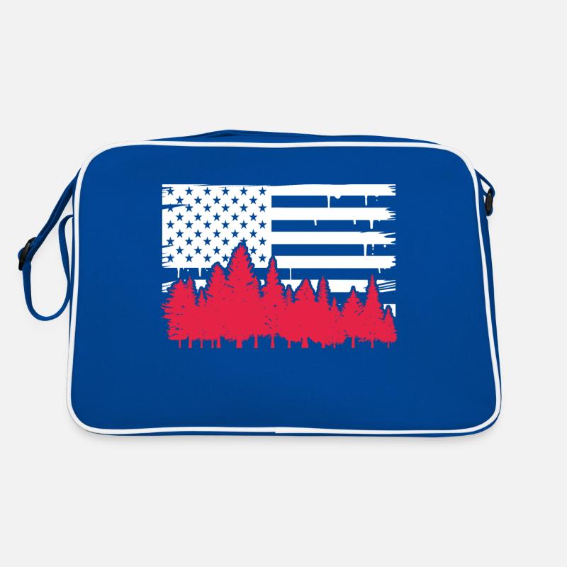 Drapeau des États-Unis Conception de forêts fauniques Sac Retro