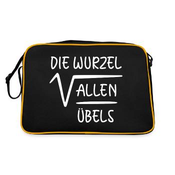 Die Wurzel Allen Übels Mathematik Mathe Spaß - Retro Tasche - Schwarz/Gold - Hinten