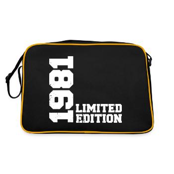 Jahrgang 1981 Klassiker 1981 Jubiläumsgeschenk - Retro Tasche - Schwarz/Gold - Hinten