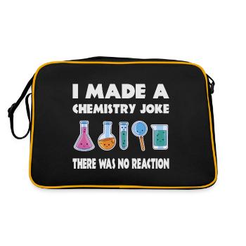 Chemie Scherz, Es gab keine Reaktion - Retro Tasche - Schwarz/Gold - Hinten
