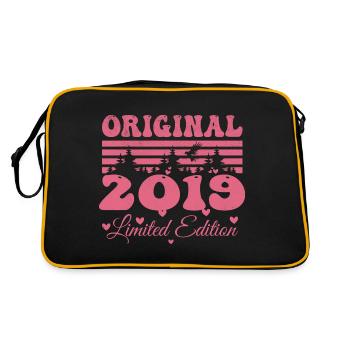 Cadeau 5e Anniversaire 2019 Femme | Né en 2019 - Sac Retro - noir/or - Dos