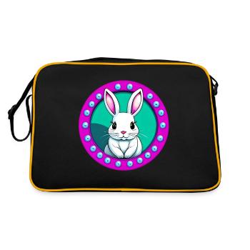 Ostergeschenk Osterhase - Retro Tasche - Schwarz/Gold - Hinten