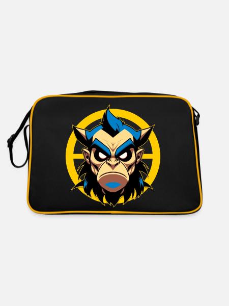 Evil man with horns - Retro Bag - black/gold - Back