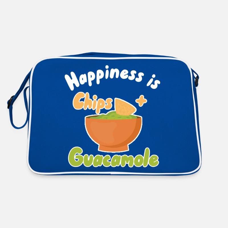 Glück ist Chips + Guacamole Retro Tasche