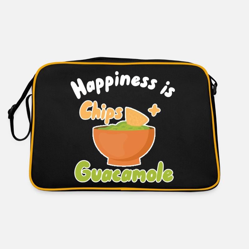 Glück ist Chips + Guacamole Retro Tasche
