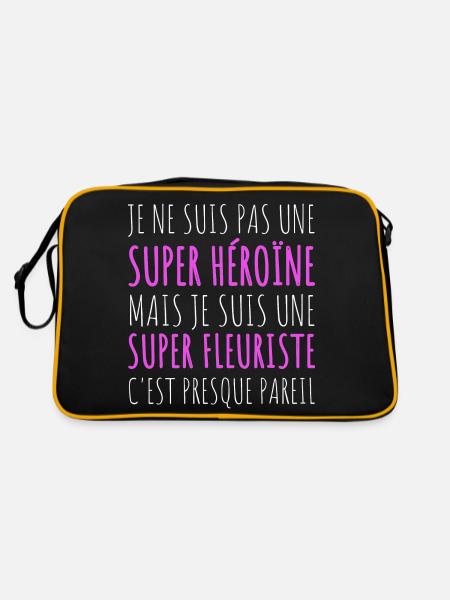 Super fleuriste humour fleuriste femme cadeau - Sac Retro - noir/or - Dos