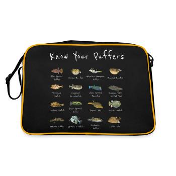 Puffer Fish Species Gift Marine Biology Diving - Sac Retro - noir/or - Dos