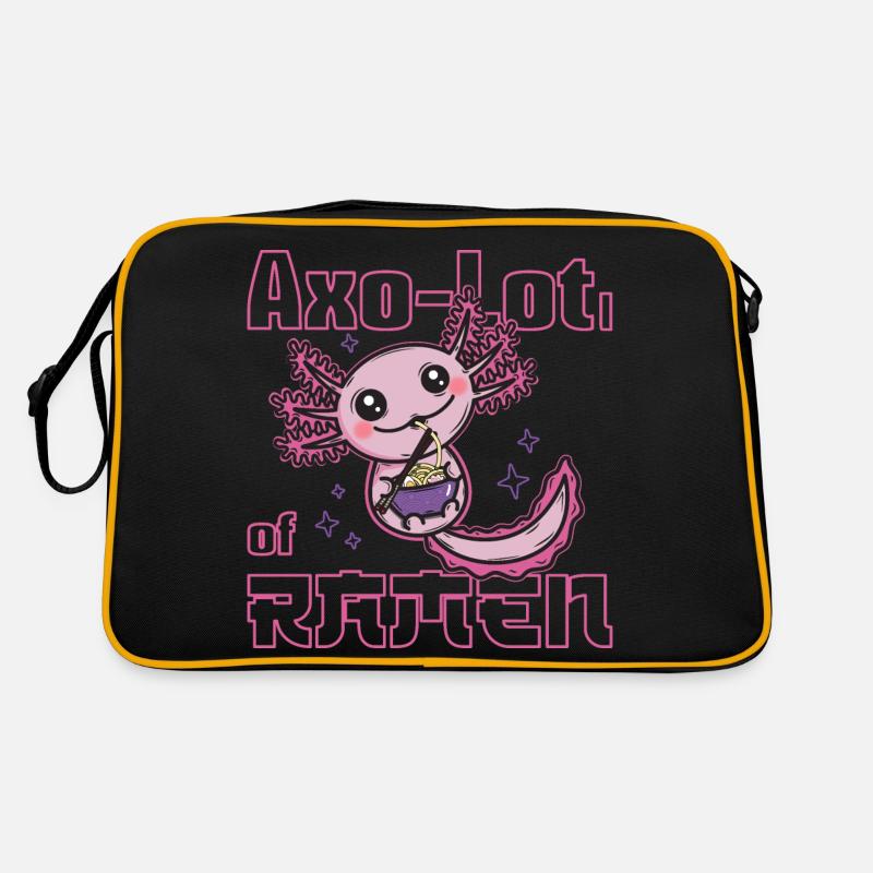 Axolotl mangeant des ramen Sac Retro