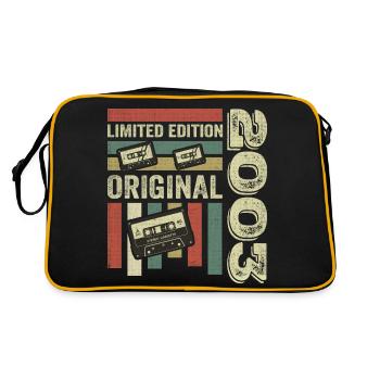 Vintage 2003 - Retro Geburtstagsspruch 2003 - Retro Tasche - Schwarz/Gold - Hinten