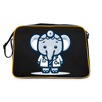 Médecin éléphant mignon - Sac Retro - noir/or - Dos