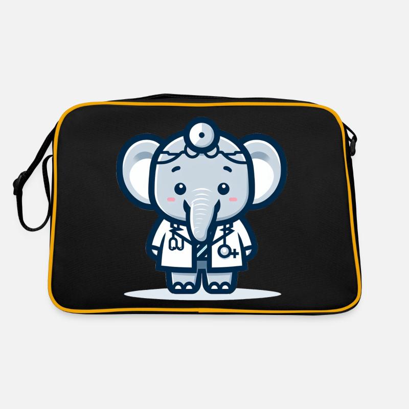 Cute Elephant Doctor Retro Tasche