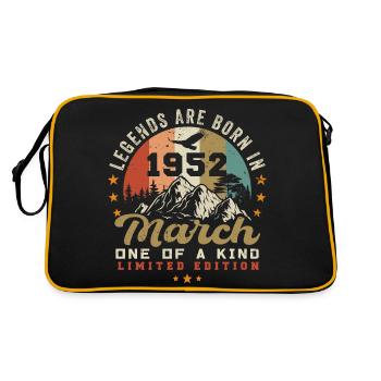 März 1952 Jahrgang Geburtstag Retro Geschenk - Retro Tasche - Schwarz/Gold - Hinten