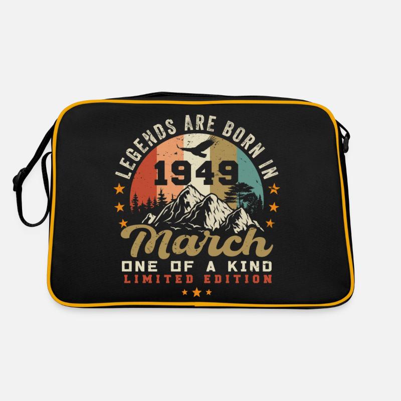 Mars 1949 Vintage anniversaire rétro cadeau - Sac Retro - noir/or
