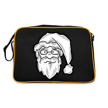 Weihnachtsmann - Retro Tasche - Schwarz/Gold - Hinten