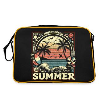 Surfing and summer in vintage style in Hawaii - Retro Bag - black/gold - Back