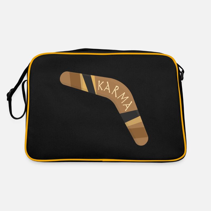 Karma boomerang - Retro Tasche - Schwarz/Gold
