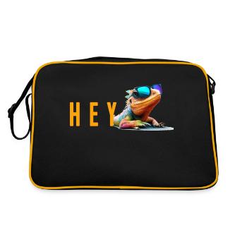 Lézard Hé - Sac Retro - noir/or - Dos