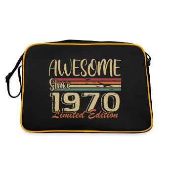 Legenden werden 1970 geboren Jahrgang 1970 - Retro Tasche - Schwarz/Gold - Hinten