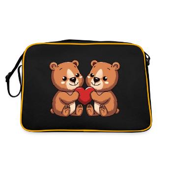 Ours Couple Coeur - Sac Retro - noir/or - Dos