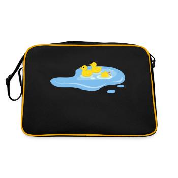 Canards dans une mare - Sac Retro - noir/or - Dos