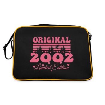 Geschenk zum 22. Geburtstag der Frau 2002 | Jahrgang 2002 - Retro Tasche - Schwarz/Gold - Hinten