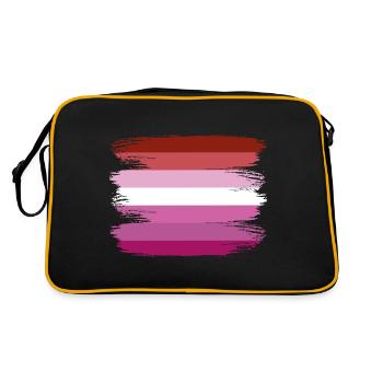 Lesbienne Lesbienne Fierté Drapeau LGBT - Sac Retro - noir/or - Dos