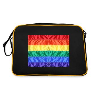Regenbogenflagge Gay Pride LGBT LGBTQ Pride - Retro Tasche - Schwarz/Gold - Hinten